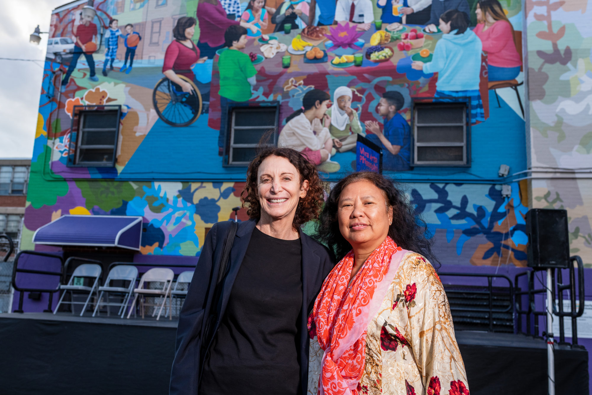 Jane Golden, executive director of Mural Arts Philadelphia, with Rashidah Salam