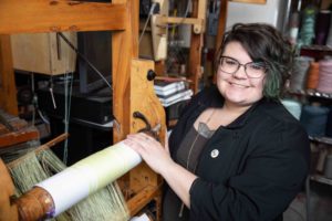 Heather Kelly in the textile studio