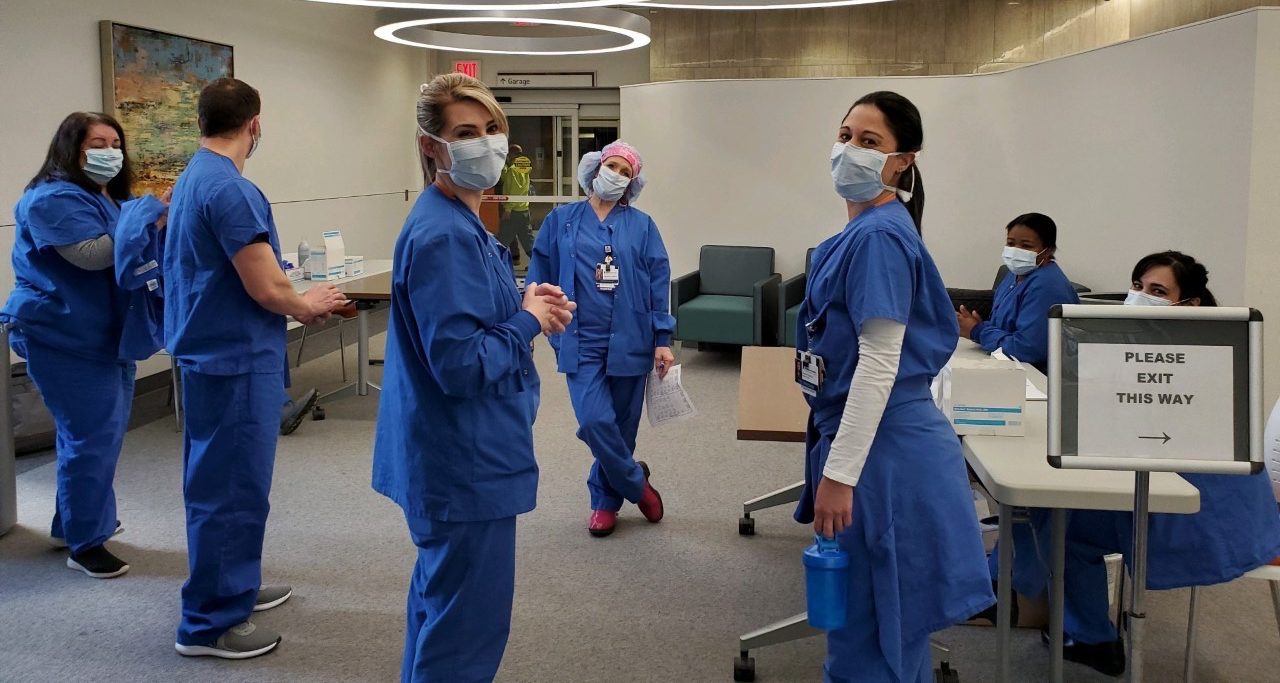 Group of nurses in masks