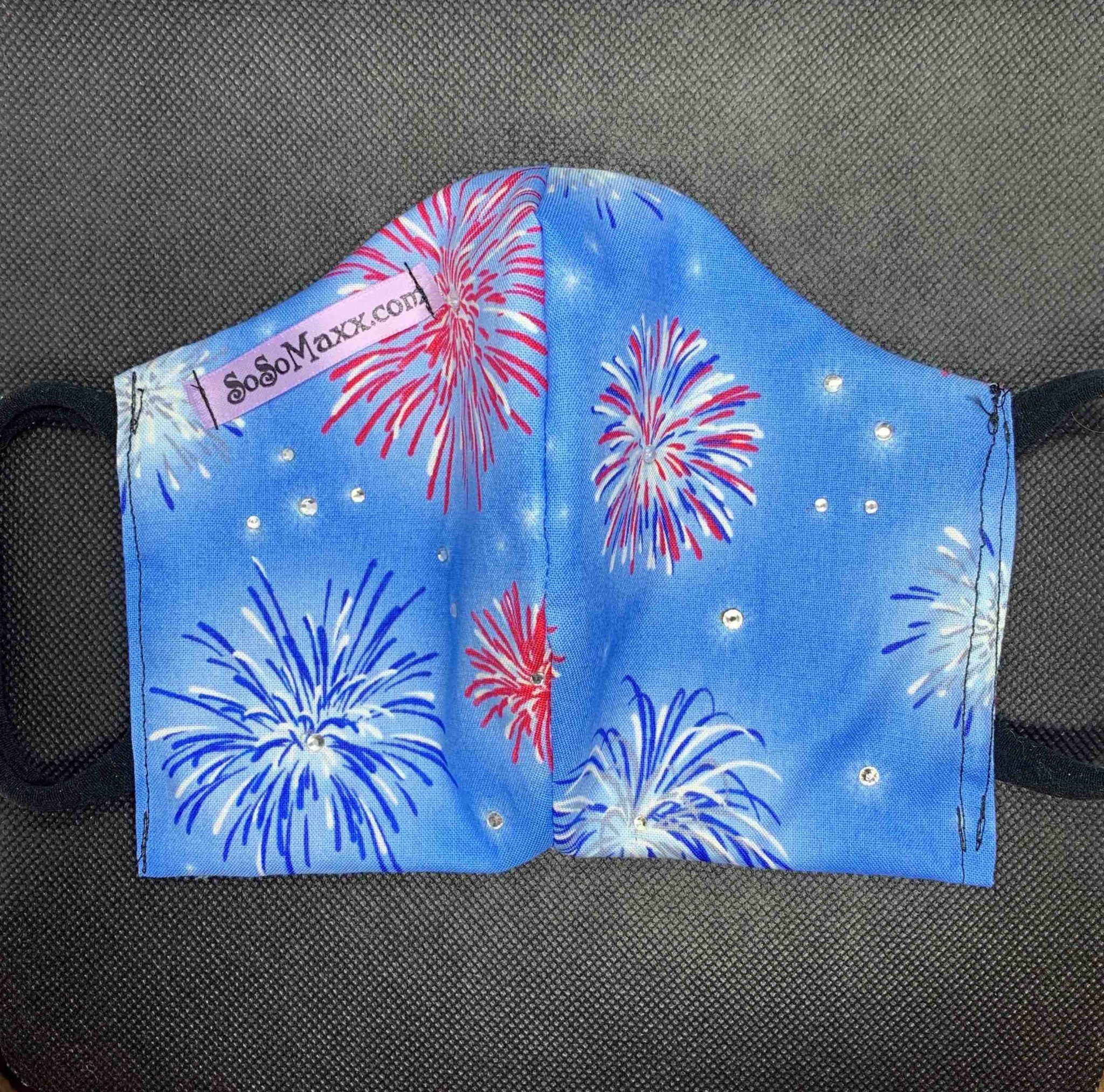 Mask with fireworks prints