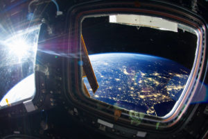 a photo of Earth from the International Space Station windows